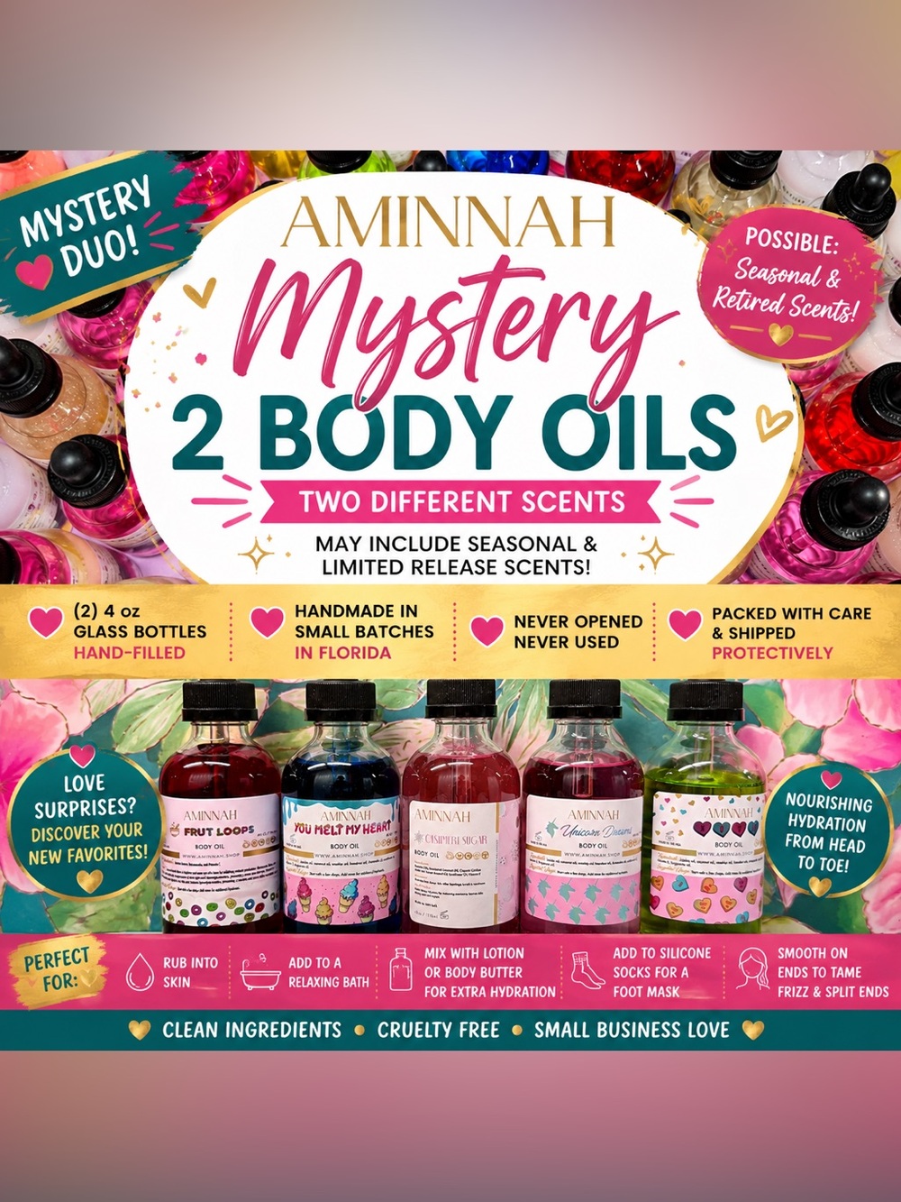 Aminnah Body Oil Two-Bottle Mystery Set!
